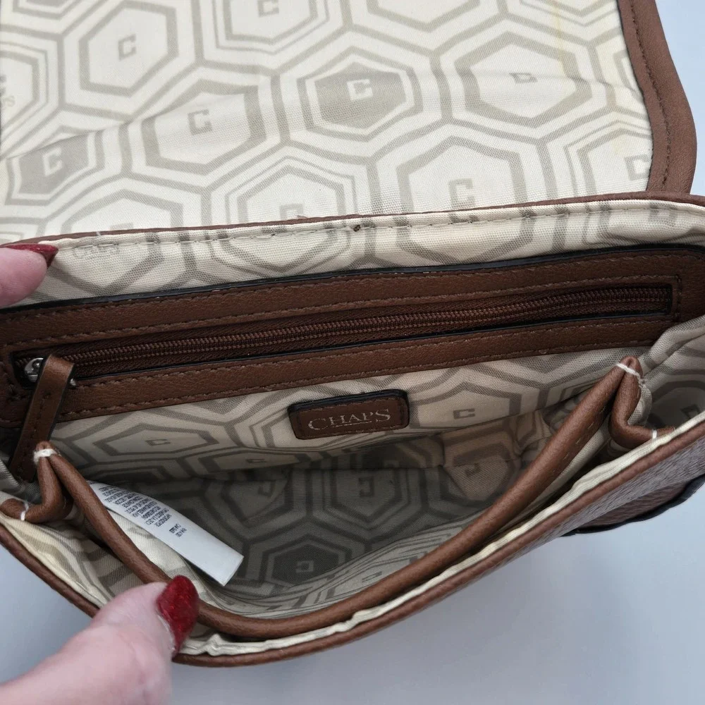 CHAPS Brown‎ Crossbody Shoulder Bag Purse- Originally $49 - EUC